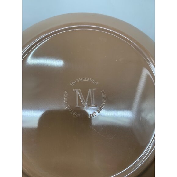 Melamine Brown and Blue 11" Dinner Plate and Bowl Shatter Proof Dishwasher Safe - Picture 2 of 6
